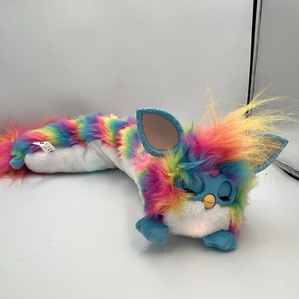 DJ Furby Interactive Plush Toy Rainbow Electronic Stuffed Animal Works EUC